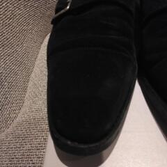 YANKO ヤンコ　ダブルモンクストラップ　スエード黒ビジネスシューズ　26,0㎝👞の画像
