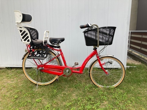 自転車ママチャリ　子ども後ろ乗せシートあり