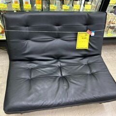 J5288　二人掛けソファベッド　ブラック　クリーニング済　【リ...