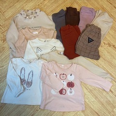 【中古品】ミキハウス、エバクロあり　保育園秋冬用お着替えおまとめ...