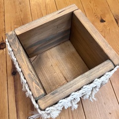 作家さん作　木製プランツカバー　マクラメ　観葉植物にの画像