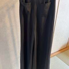黒 ポリエステル100% ドローストリング付きパンツの画像