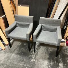 オシャレなチェア2脚セット♬グレー系のスタイリッシュなカラーです...