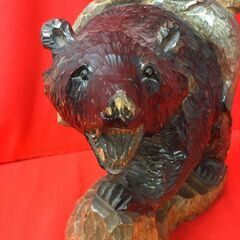 値下げ！　木彫りのクマ　の画像