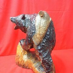値下げ！　木彫りのクマ　の画像
