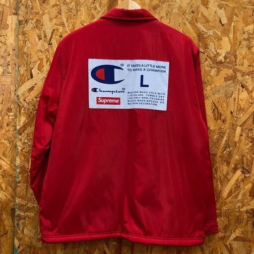 Supreme レッド ジャケット　チャンピオンコラボ Champion Supreme Jacket Track Jacket Red sz L NEW Authentic | eBay