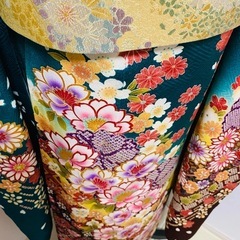 振袖フルセット 刺繍 舞花文 暈し染め 金銀彩