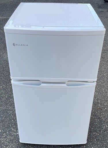 【RKGRE-392】特価！ ALLEGiA/97L 2ドア冷凍冷蔵庫/AR-BC97/中古品/2019年製/当社より近隣無料配達！