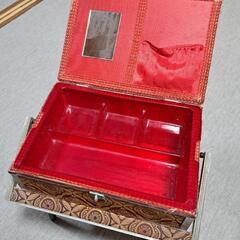 昭和レトロ　裁縫箱　脚付きの画像