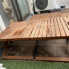 ベランダ木製テーブル