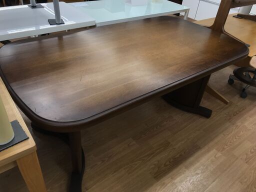 ★ジモティ割あり★ 飛騨家具 ダイニングテーブル ブラウン H70×W165×D90 クリーニング済み KJ6401