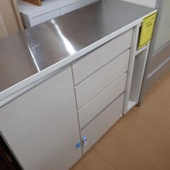 【B14】伸縮性 食器棚 ホワイト