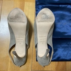 美品 Sergio Rossi 本革オープントゥハイヒールパンプスの画像