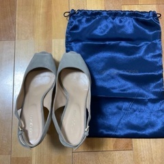 美品 Sergio Rossi 本革オープントゥハイヒールパンプスの画像