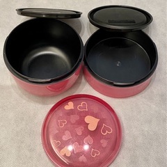 美品 お弁当箱 二段弁当 ピンク 弁当箱 ランチの画像