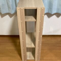 アイリスオーヤマ ラック ディスプレイ リビング収納 本棚 靴箱 下駄箱 木製 4段 幅40×奥行29.2×高さ87.9cm ナチュラル OWR-400の画像