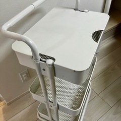 キッチンワゴン ワゴン 3段 高さ調節 ハンドル キャスター付き...