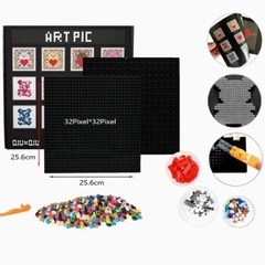 【値下げ中・新品】ハート柄　ブロック パズル アート モザイク 知育 ビルディングブロックの画像