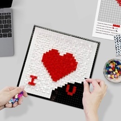 【値下げ中・新品】ハート柄　ブロック パズル アート モザイク ...