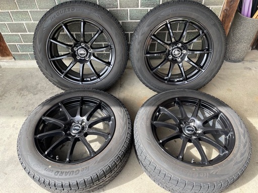 225/60R18ヨコハマ　アイスガードG075 スタッドレスタイヤ　シュナイダー　アルミホイール付