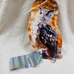 鳥よけ 鳩よけ カラスよけ フクロウ1枚＋キラキラ撃退テープ付き 吊るすだけの画像