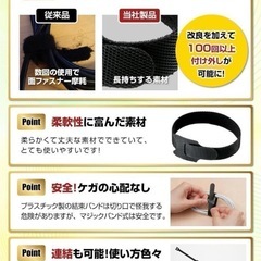 整理収納士監修 結束バンド マジック付きテープ 耐久力2倍 未使用品の画像