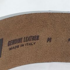 ベルト シルバー　M　イタリア製　　GENUIME LEATHERの画像