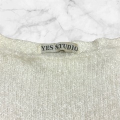YES STUDIO ノースリーブ　キラキラ　ホワイトの画像
