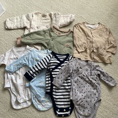 ベビー服 ロンパース・カバーオール 70cmまで コットン素材 7点セットの画像
