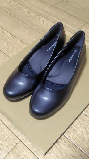 fuwaraku パンプス ラウンドトゥ 3E 22.5cm FR-1201 リクルート 冠婚葬祭 中古美品