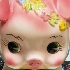 子豚 貯金箱 陶器 