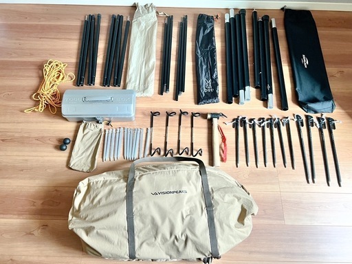 【美品】VISIONPEAKS ビジョンピークス　ファイアプレイスTCレクタタープ 460×430　豪華フルセット