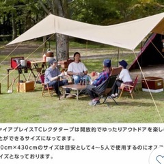 【美品】VISIONPEAKS ビジョンピークス　ファイアプレイスTCレクタタープ 460×430　豪華フルセット　の画像