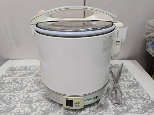 ☆中古￥3,000！柳澤製作所　１升ガス炊飯器電気ジャー　家電　都市ガス　RR-10MFT型　幅35㎝ｘ奥行31㎝ｘ高さ36㎝　【BJ037】