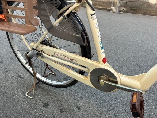 自転車（ママチャリ）非電動チャイルドシート2個付き【値下げ