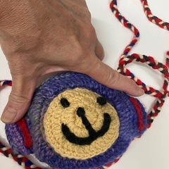 手編み　クマさんポシェットの画像