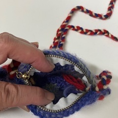 手編み　クマさんポシェットの画像