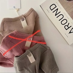 ★new★ペットウェア犬服 ワッフル生地 ベージュ カーキ