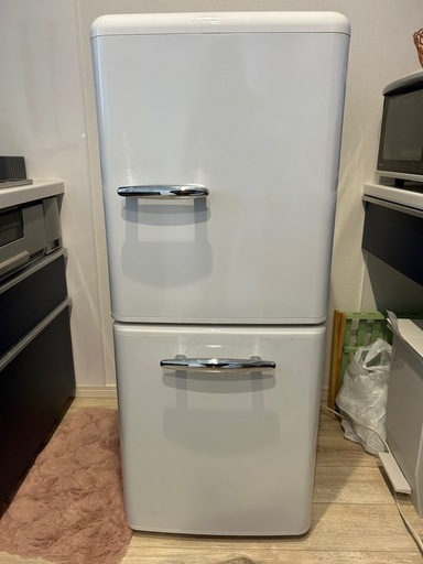 エディオン レトロ調2ドア冷蔵庫 149L 動作品 2019年製