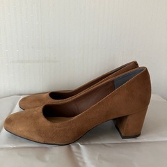 【美品】green label relaxing パンプス 太めヒール キャメル色の画像