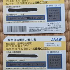 【さらに値下】ANA株主優待券（有効期限：2024/11/30）