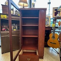 ヴィンテージ キャビネット サイドボード 飾り棚 ガラス扉 棚板可動式 ☆幅57.5cm×奥行36cm×高さ120cm ☆検) ロイズ アンティークス ☆近隣配送無料 買取帝国 朝霞店の画像