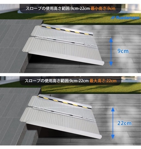 車椅子・バイク・ベビーカー用　折り畳みスロープ