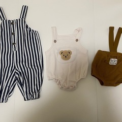 ベビー服　オーバーオール3着　【サイズ70 80】
