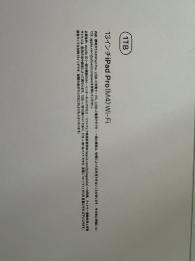 iPad Pro 13インチ1TB Wifi apple
 care付