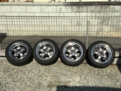 値下げします❗️ガリキズはあるけど深リム‼️WORK Nezart 15×6.5j おまけタイヤ付❗️