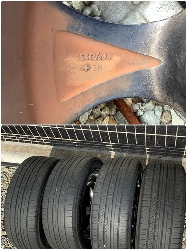 値下げします❗️ガリキズはあるけど深リム‼️WORK Nezart 15×6.5j おまけタイヤ付❗️