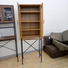 ★ジモティ割あり★  食器棚 ナチュラル W64×D40×H182 クリーニング済み OJ6035の画像