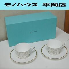 TIFFANY&Co NOTES カップ&ソーサー 2セット ホ...