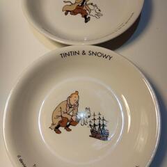 TINTIN＆SNOWY  Φ21cm絵皿2種